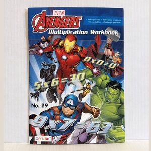 Marvel Avengers Multiplication Workbook - 32 Pages
